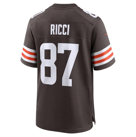 C.Browns #87 Giovanni Ricci Game Jersey - Brown American Football Jerseys