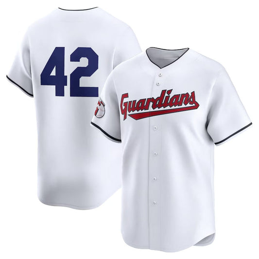 Cleveland Guardians 2024 #42 Jackie Robinson Day Home Limited Jersey – White Stitches Baseball Jerseys