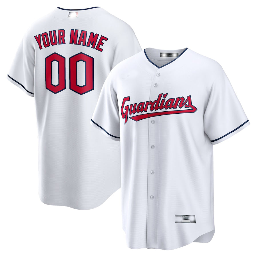 Baseball Jerseys Custom Cleveland Guardians White Replica Custom Jersey