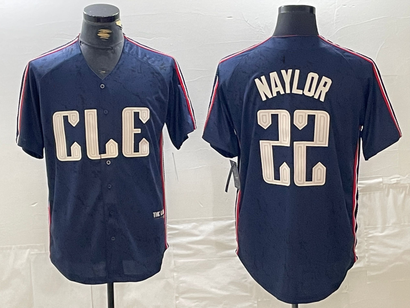 Cleveland Guardians #22 Josh Naylor Navy 2024 City Connect Limited Stitched Baseball Jerseys