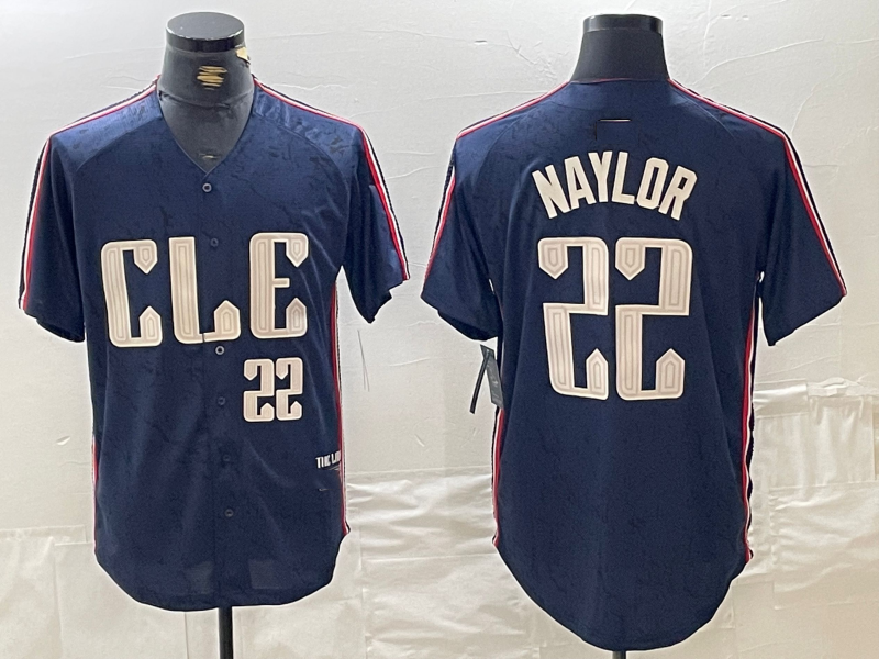 Cleveland Guardians #22 Josh Naylor Number Navy 2024 City Connect Limited Stitched Baseball Jerseys