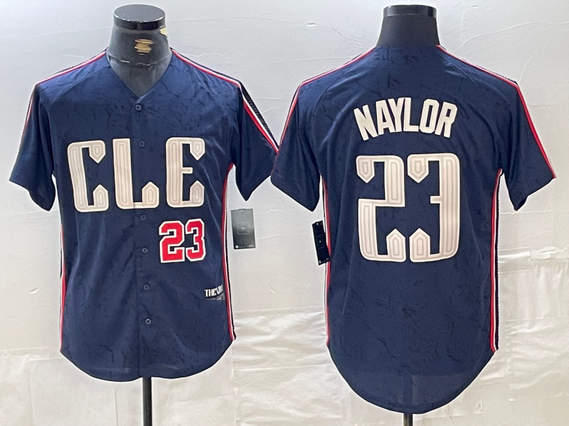 Cleveland Guardians #23 Josh Naylor Number Navy 2024 City Connect Limited Stitched Baseball Jerseys