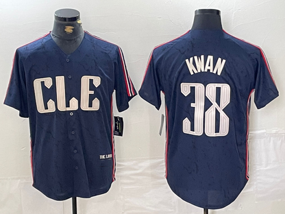 Cleveland Guardians #38 Steven Kwan Navy 2024 City Connect Limited Stitched Baseball Jerseys