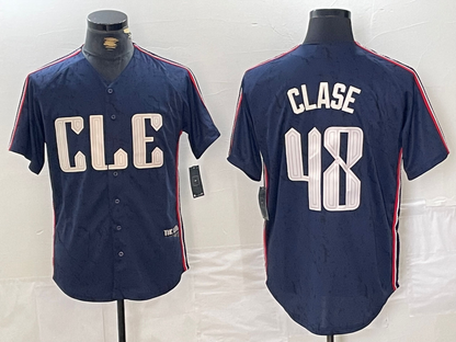 Cleveland Guardians #48 Emmanuel Clase Navy 2024 City Connect Limited Stitched Baseball Jerseys