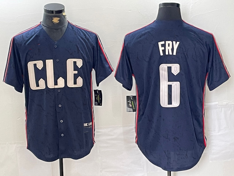 Cleveland Guardians #6 David Fry Navy 2024 City Connect Limited Stitched Baseball Jerseys
