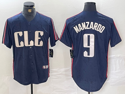 Cleveland Guardians #9 Kyle Manzardo Navy 2024 City Connect Limited Stitched Baseball Jerseys
