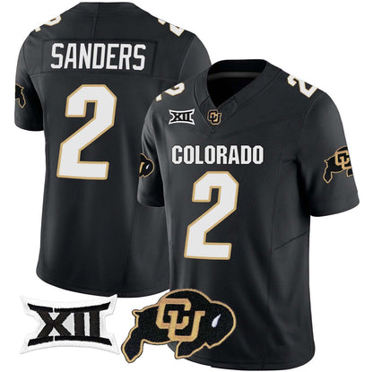 C.Buffaloes #2 Shadeur Sanders 2024 Black Home Alternative Football Stitched American College Jerseys