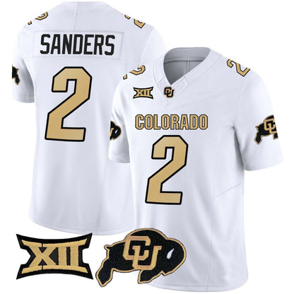 C.Buffaloes #2 Shadeur Sanders 2024 White Home Alternative Football Stitched American College Jerseys