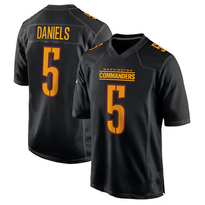 W.Commanders #5 Jayden Daniels Carbon Black Fashion Vapor Limited Jersey Stitched American Football Jerseys