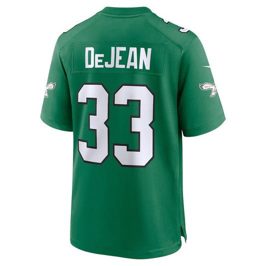 P.Eagles #33 Cooper DeJean 2024 Draft Game Jersey - Kelly Green Alternate Football Jerseys