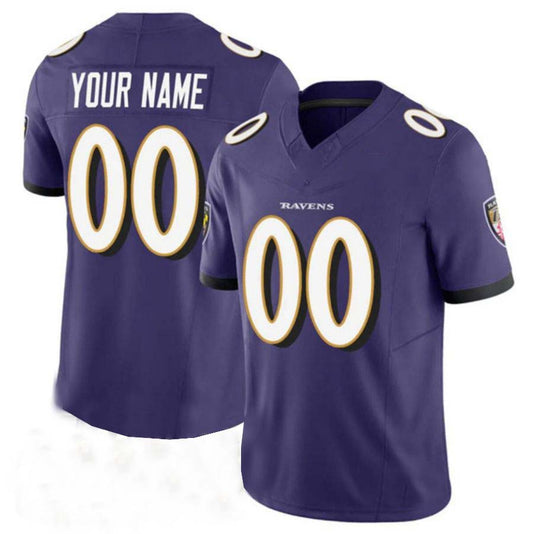 Custom 2024 Baltimore Ravens Purple Vapor F.U.S.E. Limited Jersey American Football Stitched Jerseys