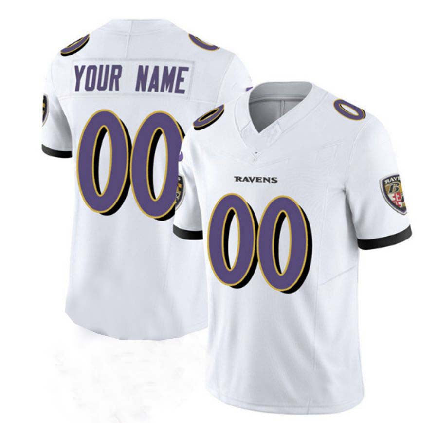 Custom 2024 Baltimore Ravens White Vapor F.U.S.E. Limited Jersey American Football Stitched Jerseys