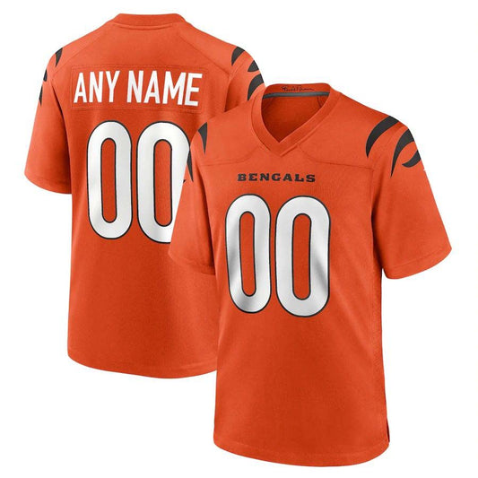 Custom 2024 Cincinnati Bengals Orange Game Personalised Football All Stitched Jersey