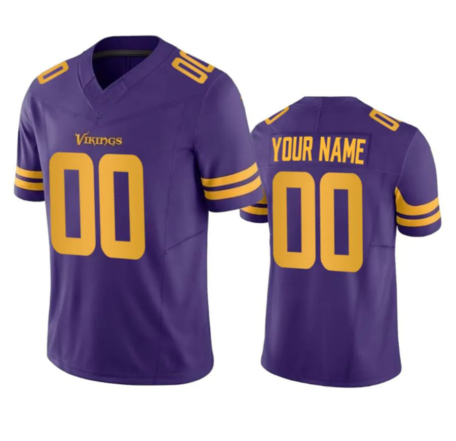 Custom 2024 Minnesota Vikings Color Rush Purple Vapor F.U.S.E. Limited Personalised Football All Stitched Jersey