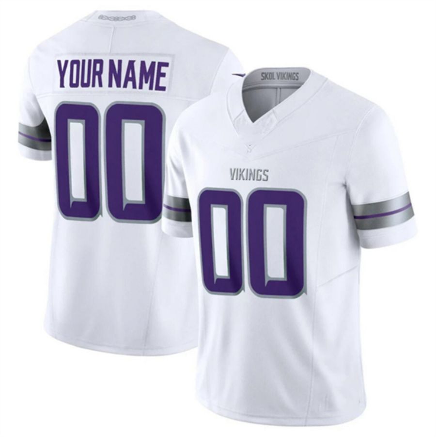 Custom 2024 Minnesota Vikings White Vapor F.U.S.E. Limited Personalised Football All Stitched Jersey