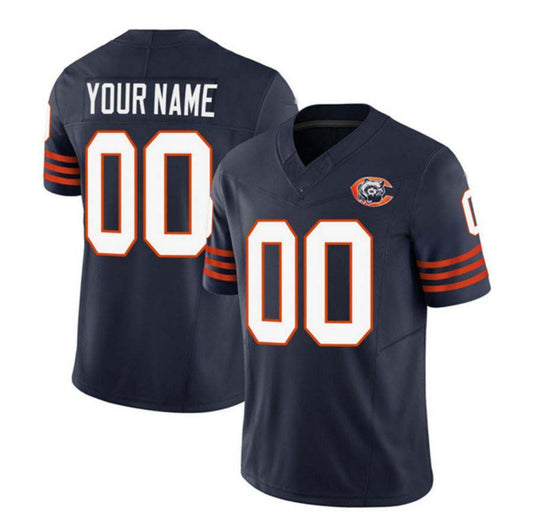 Custom 2024 New Chicago Bears Navy Vapor F.U.S.E. Limited Personalised Football All Stitched Jersey