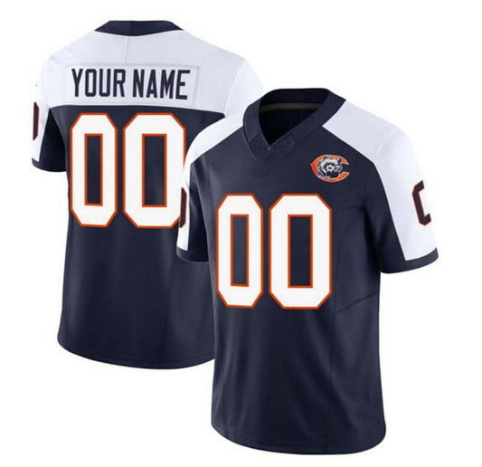 Custom 2024 New Chicago Bears White Navy Vapor F.U.S.E. Limited Personalised Football All Stitched Jersey