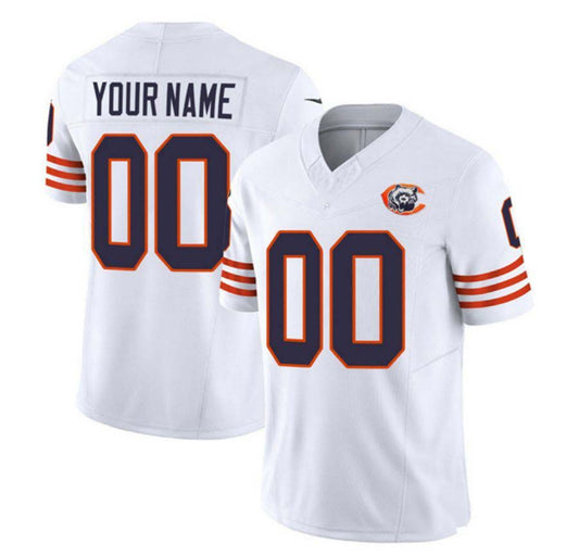 Custom 2024 New Chicago Bears White Vapor F.U.S.E. Limited Personalised Football All Stitched Jersey