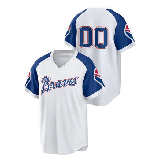 Custom Atlanta Braves Cooperstown White Stitched Baseball Jerseys