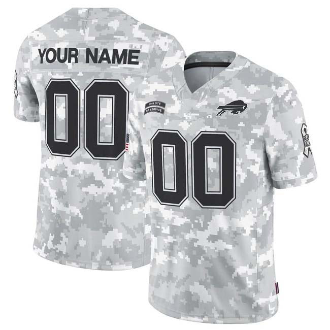 Custom B.Bills Active Player 2024 F.U.S.E Arctic Camo Salute To Service Limited Stitched Football Jersey