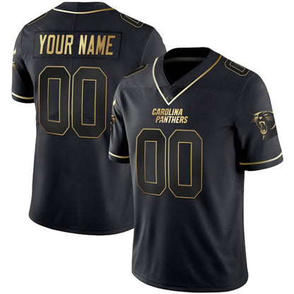 Custom Carolina Panthers 2024 Gold Black Fashion Vapor F.U.S.E. Limited Football All Stitched Jersey