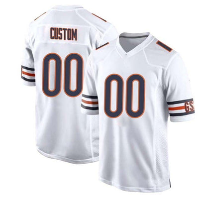 Custom Chicago Bears White Game Personalised Football All Stitched Jersey