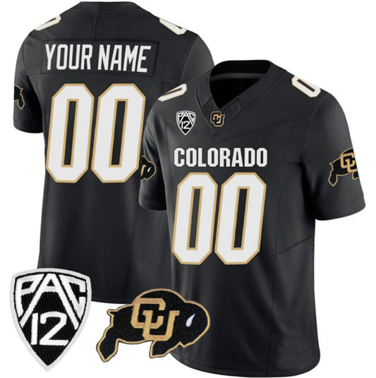 Custom Colorado Buffaloes Black 2023 FUSE Stitched Football College Jersey
