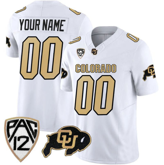 Custom Colorado Buffaloes White 2023 FUSE Stitched Football College Jersey