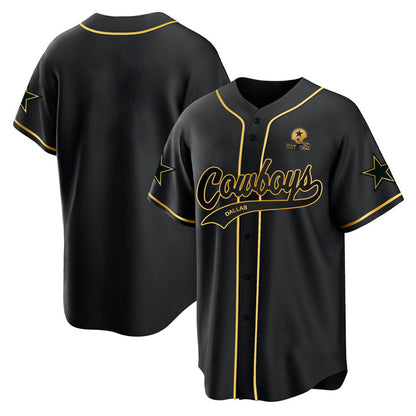 Custom D.Cowboys Black Baseball Stitched Jersey