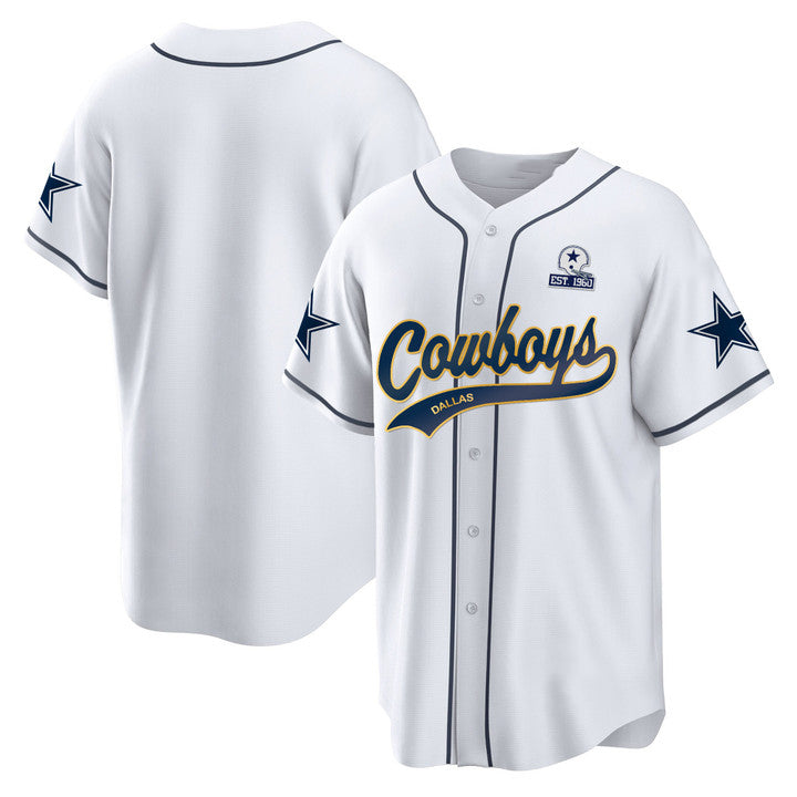 Custom D.Cowboys White Baseball Stitched Jersey