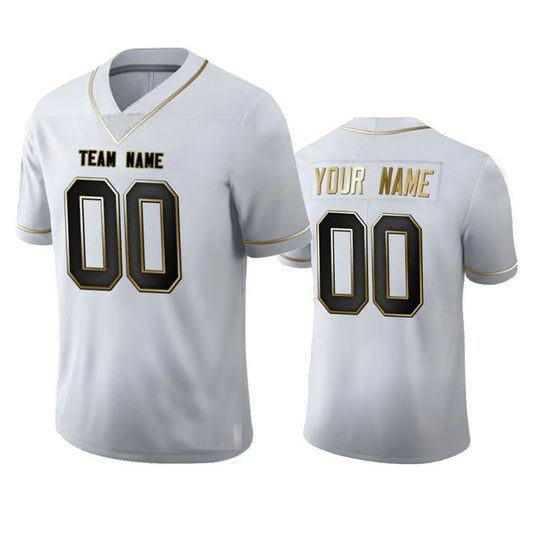 Custom SF.49ers Any Team and Number and Name White Golden Edition Stitched American Football Jerseys