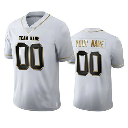 Custom TB.Buccaneers Any Team and Number and Name White Golden Edition American Jerseys American Jerseys Football Jerseys