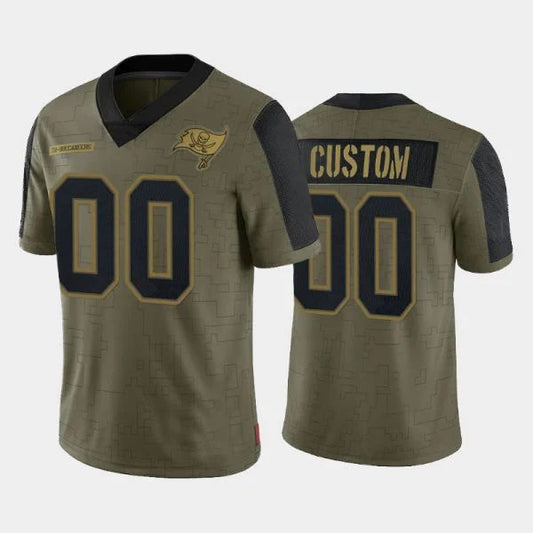 Custom Football TB.Buccaneers Olive 2021 Salute To Service Limited Jersey Football Jerseys