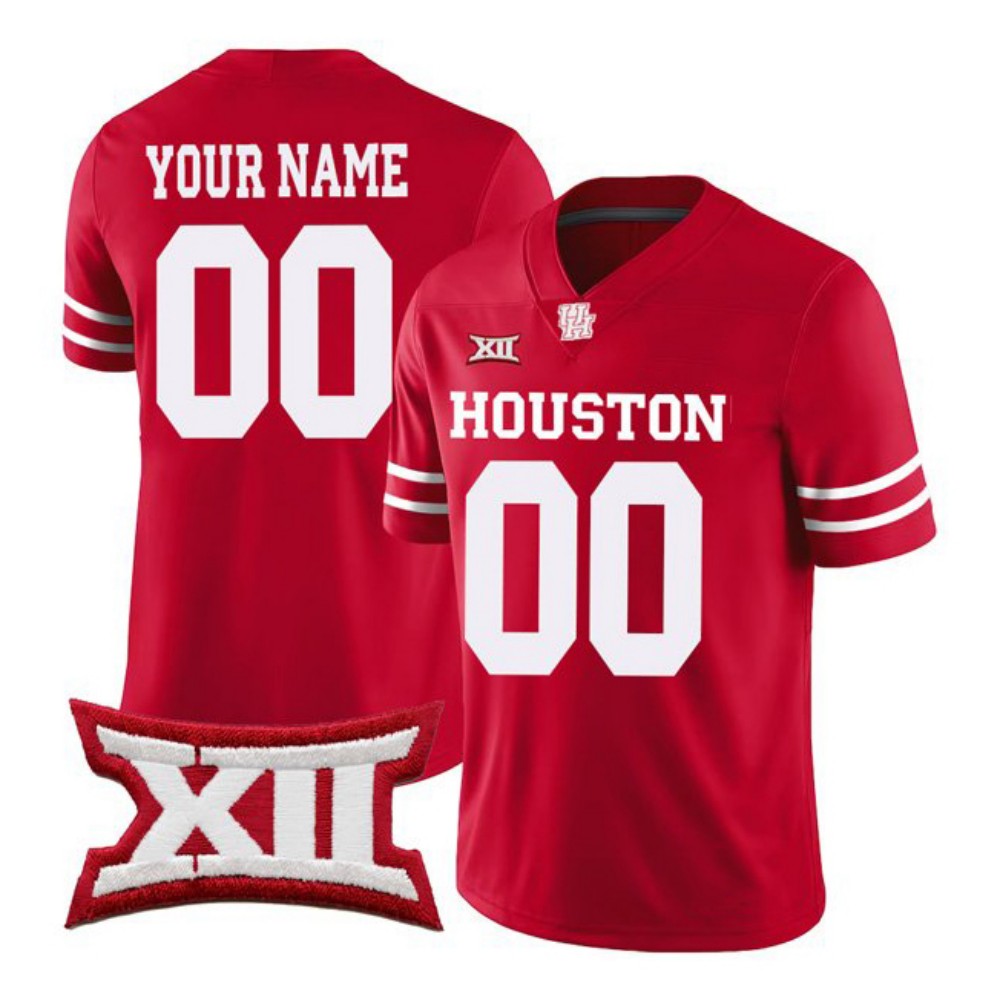 Custom Houston Cougars Name and Number American College Football Alternate Red All Stitched Jerseys