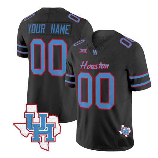 Custom Houston Cougars Name and Number American College Football Alternate Black Fashion All Stitched Jerseys