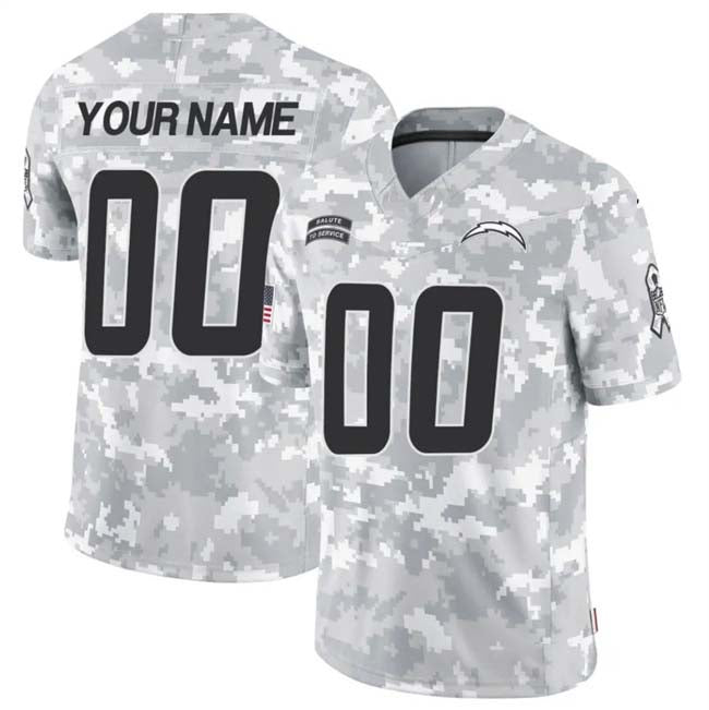 Custom LA.Chargers Active Player 2024 F.U.S.E Arctic Camo Salute To Service Limited Stitched Football Jersey