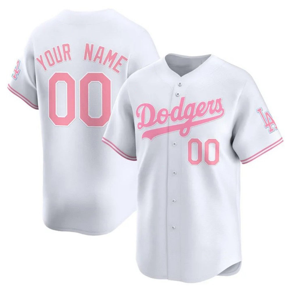 Custom Los Angeles Dodgers Bubblegum Pink Vapor Premier Limited Stitched Baseball Jersey