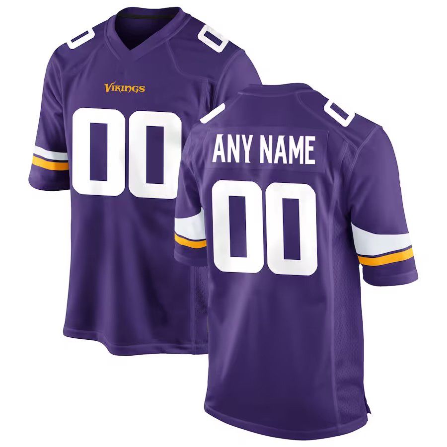 Custom MN.Vikings Purple Game Jersey Stitched Jerseys American Football Jerseys