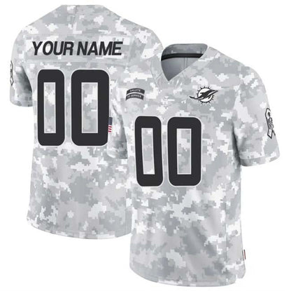 Custom M.Dolphins Active Player 2024 F.U.S.E Arctic Camo Salute To Service Limited Stitched Football Jersey