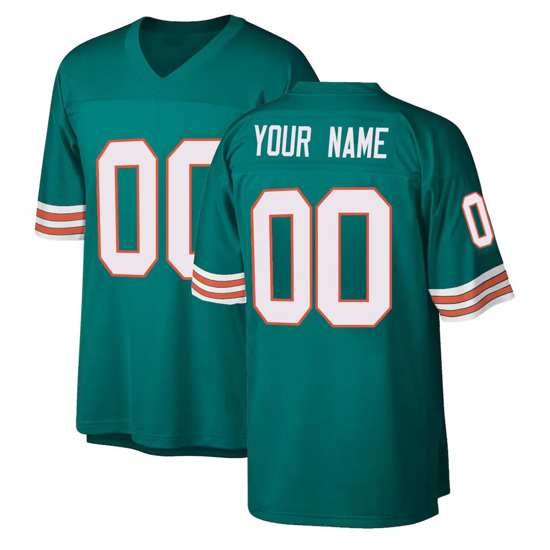 Custom Miami Dolphins Mitchell & Ness Aqua 1984 Throwback Stitched American Football Jerseys M.Dolphin