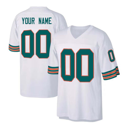 Custom Miami Dolphins Mitchell & Ness White 1984 Throwback Stitched American Football Jerseys M.Dolphin