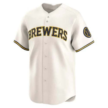 Custom Milwaukee Brewers Cream Home Limited Baseball Jersey