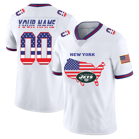 Custom New York Giants White Limited Fashion Flag Stitched Football Jerseys