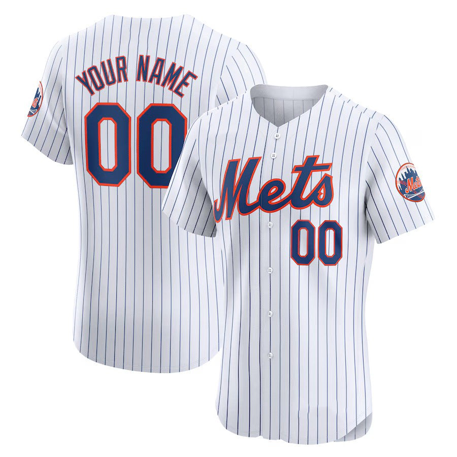 Custom New York Mets White Home Limited Player Baseball Jersey