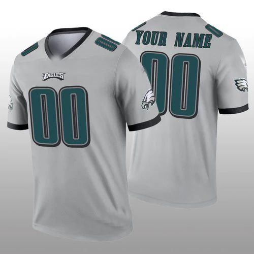 Custom P.Eagles Grey Limited Football Stitched Jersey