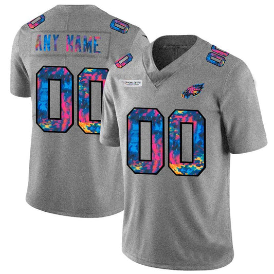 Custom P.Eagles Multi-Color 2020 Crucial Catch Vapor Untouchable Limited Grey heather Football Stitched Jersey