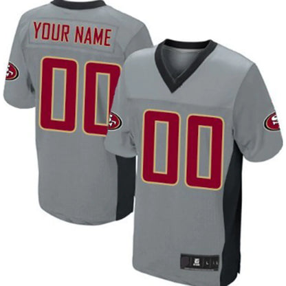 Custom San Francisco 49ers Gray Shadow Elite Jersey Stitched American Jerseys