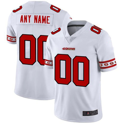 Custom San Francisco 49ers White Team Logo Vapor Limited Jersey Stitched