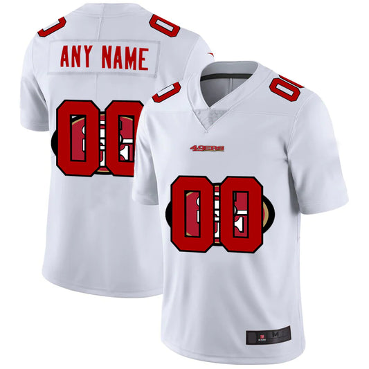 Custom San Francisco 49ers White Team Big Logo Vapor Untouchable Limited Jerseys Stitched