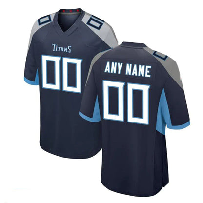 Custom T.Titans Navy Stitched Football Jerseys